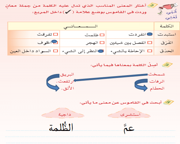 حل درس الشمعة كاملا لغتي اول متوسط الفصل الثاني ف2